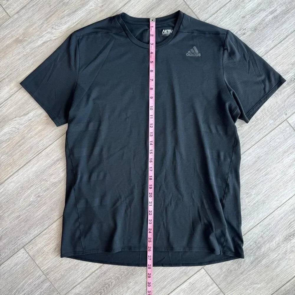Adidas Men's Black and Navy T-shirt
